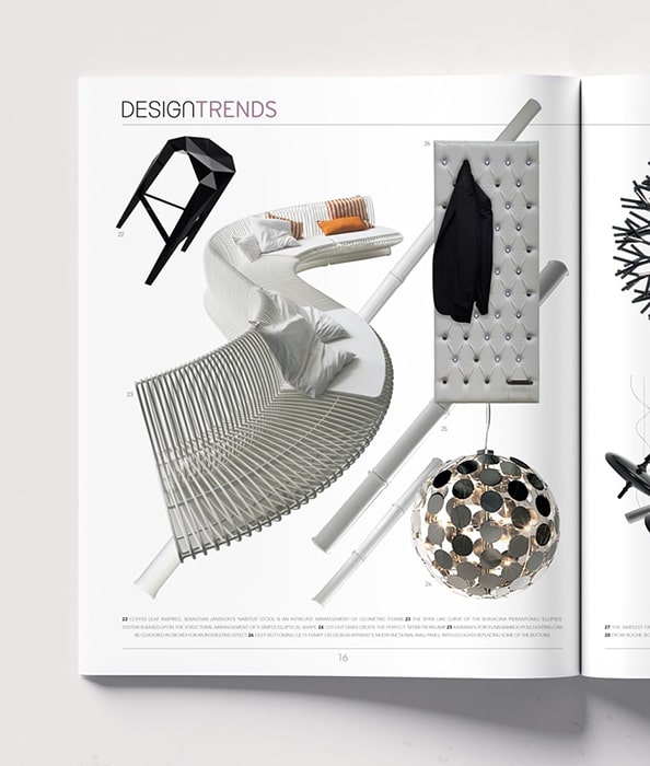 Design International 2009 magazine page displaying furniture
