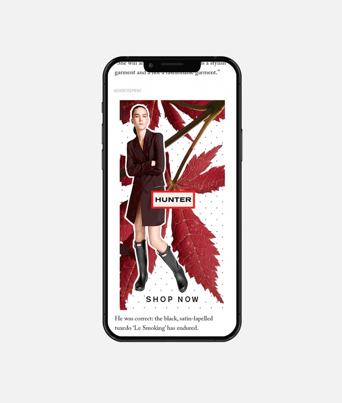 Hunter Boots UK digital ad campaign from 2013