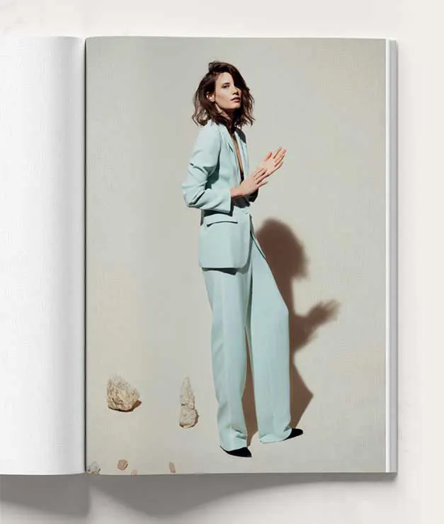 Nicole Farhi fashion catalogue page layout featuring minimalist editorial photography